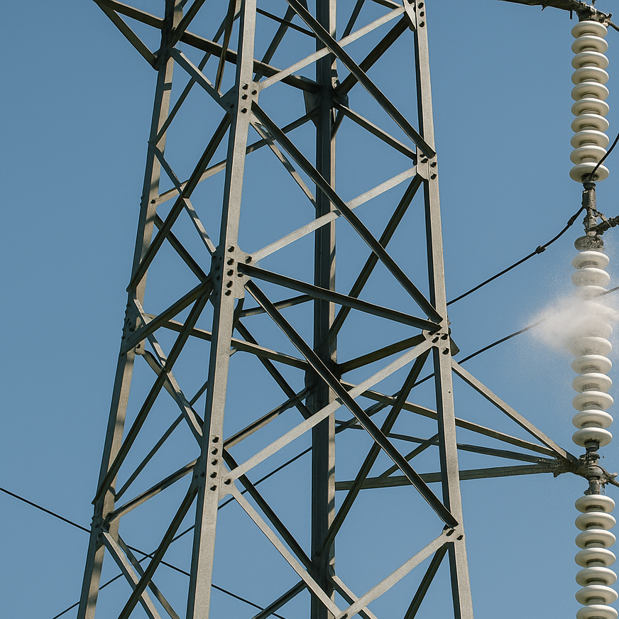 Καθαρισμός Μονωτήρων σε Πυλώνες 