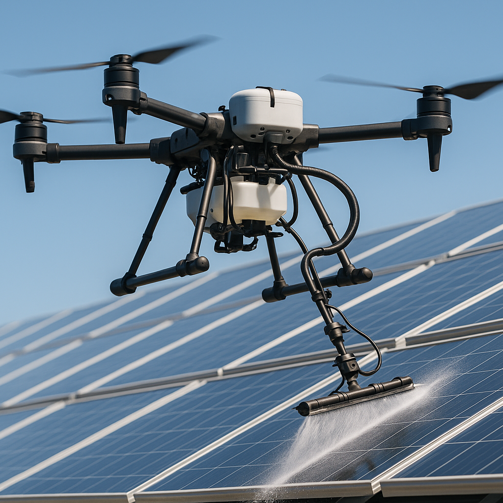 Καθαρισμός Ηλιακών Πάνελ με Drone